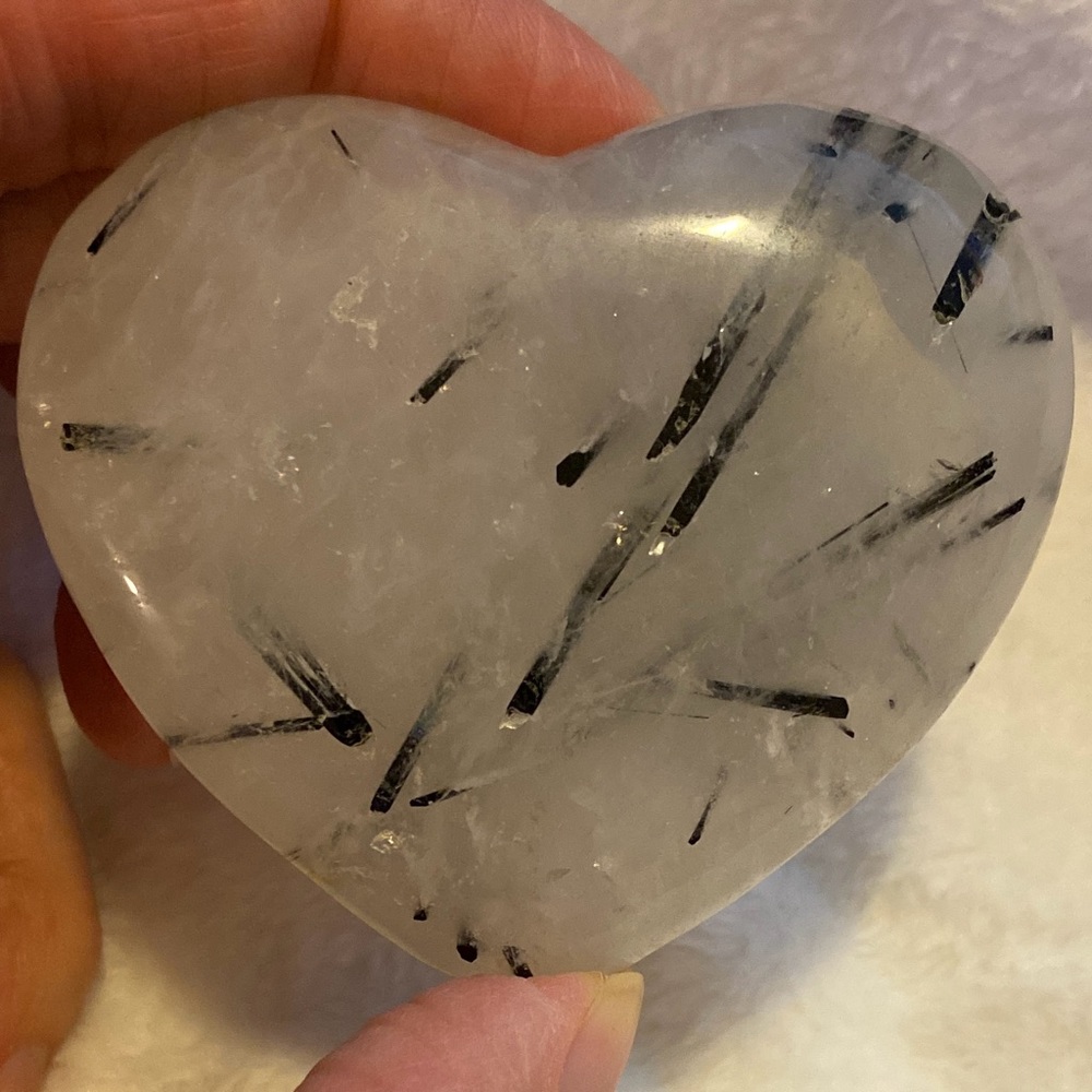 Black Tourmaline Rutilated Quartz Heart